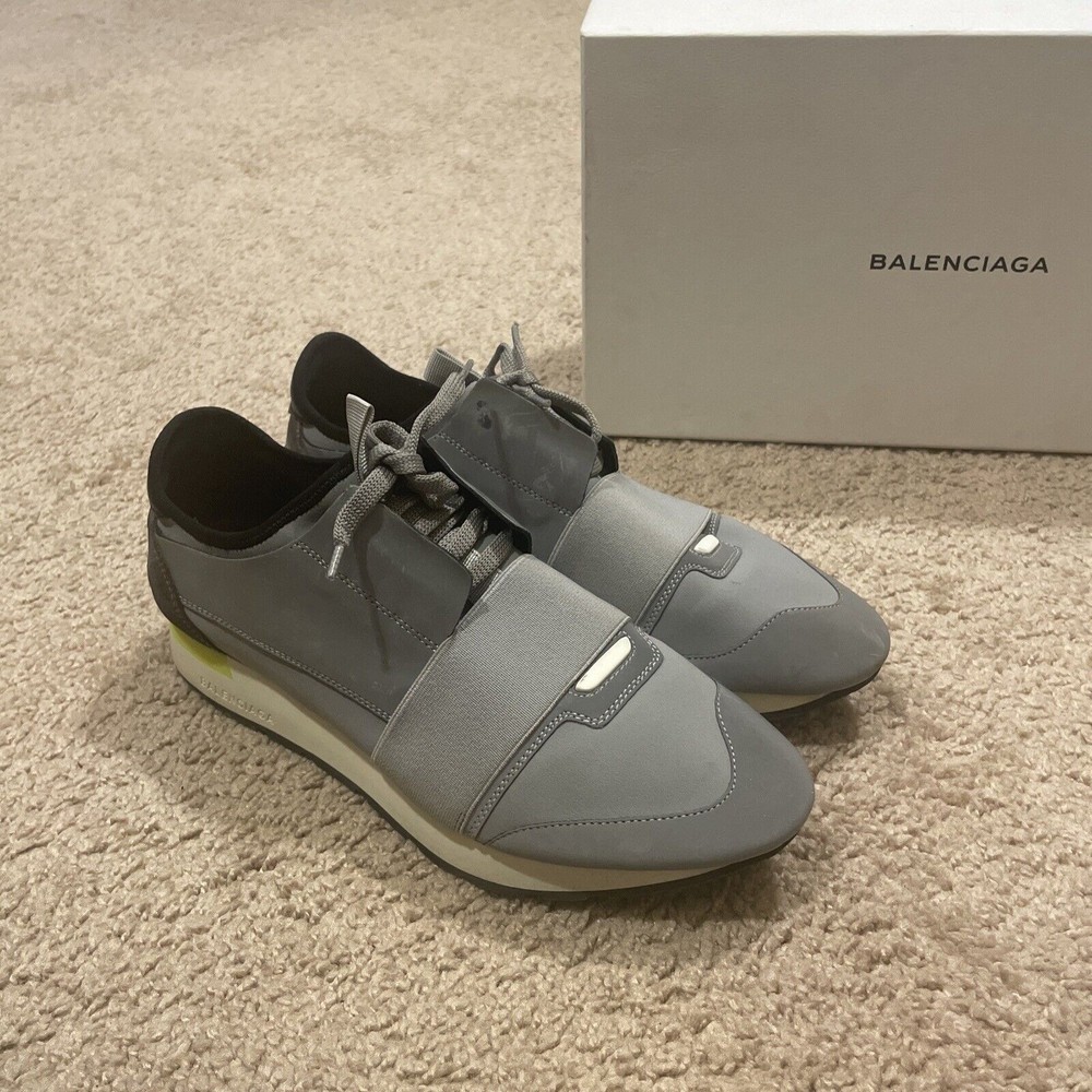 Balenciaga Race Runner Sneaker Gris Neon Reflective Gray Size 41 EU 8 US